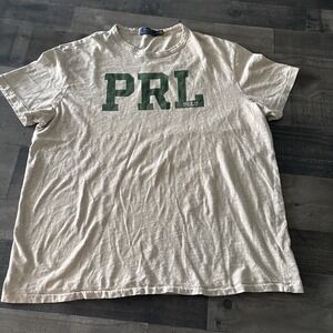 Polo Ralph Lauren PRL T-Shirt Mens XL lt tan Beige Cotton Crewneck Short Sleeve